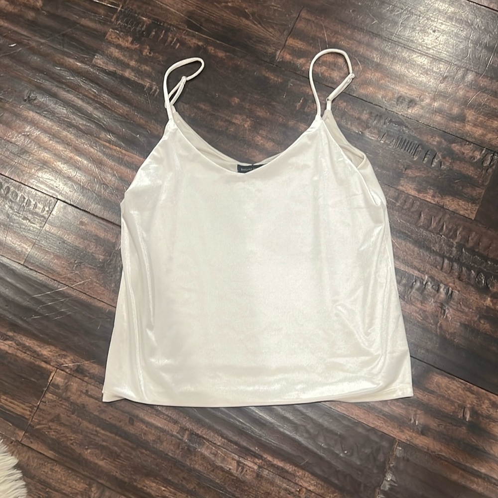 Banana republic white velvet spaghetti strap top